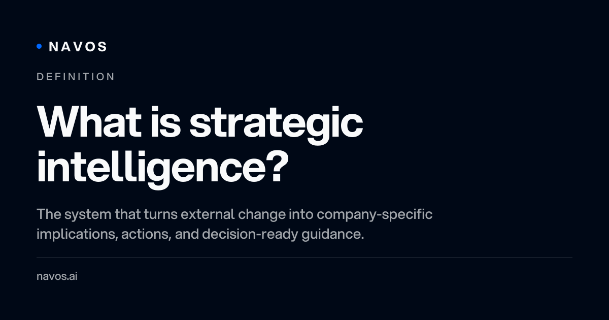 Strategic Intelligence: What It Is and How to Evaluate It | Navos AI